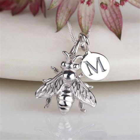 jewelry brand with bee logo|bee necklace silver.